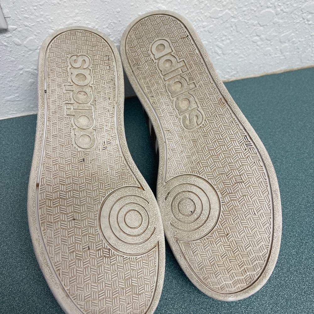 Adidas Neo Comfort Footbed Striped Sneakers Women’s 6 White - Picture 10 of 11